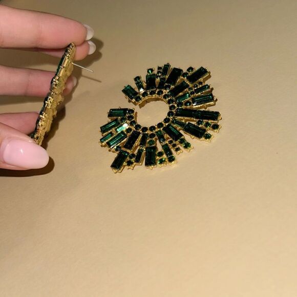 Crystal hoop earrings N874 - Picture 4 of 5